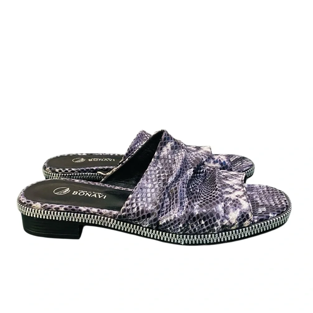 Bonavi Jade Slide Leather Camo Sandals Euro 39 - Picture 1 of 9